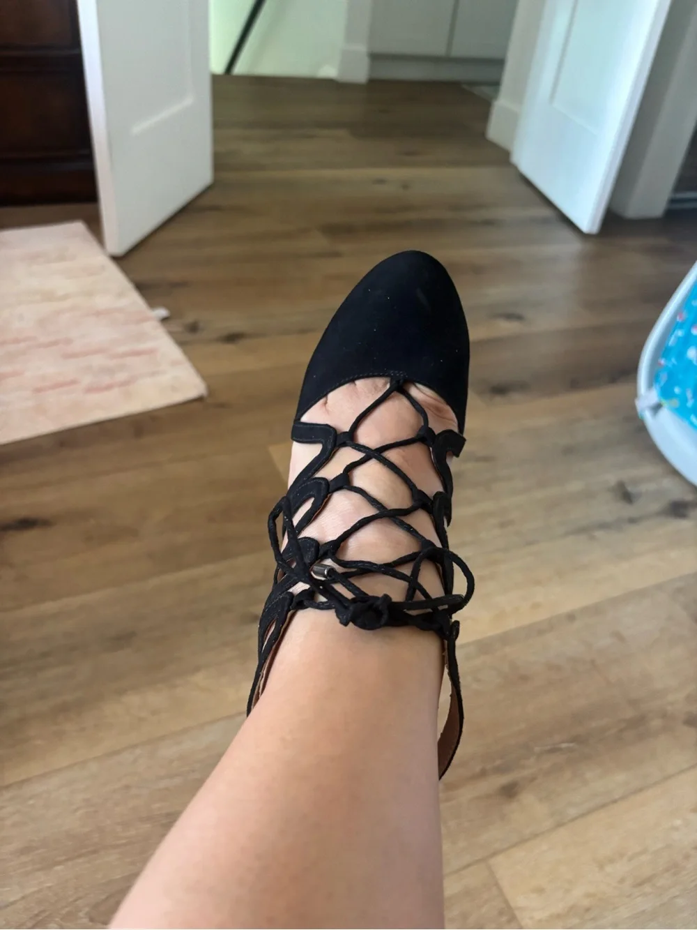 Black Lace-Up High Heel Pumps - Women Shoes Nine West